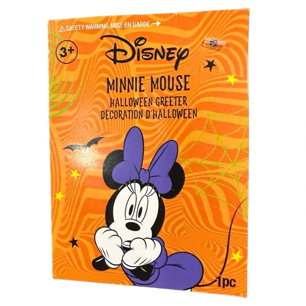 Disney Minnie Mouse Witch Halloween Greeter 21” Black, Orange, Polka Dot. New